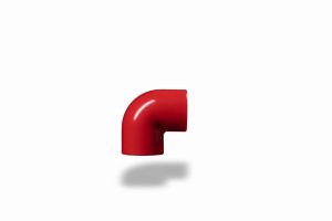 ABSLG001 S – Bisson Curva fechada de 90° – Cinzento-claro