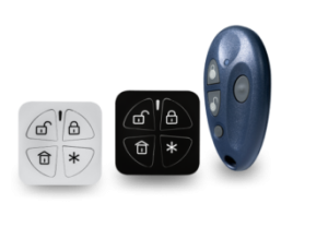 RWX332KF800B - Comando Panda Sem fios bidirecional de 4 botões de Grau 2, compatível com LightSYS Air, Agility™ 4/WiComm Pro v5.10, LightSYS™ 2 v5.80 , LightSYS+ e ProSYS™ Plus v1.2.1.0013 e superiores, cor branca