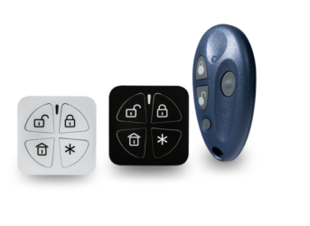 RWX332KF800B – Comando Panda Sem fios bidirecional de 4 botões de Grau 2, compatível com LightSYS Air, Agility™ 4/WiComm Pro v5.10, LightSYS™ 2 v5.80 , LightSYS+ e ProSYS™ Plus v1.2.1.0013 e superiores, cor branca