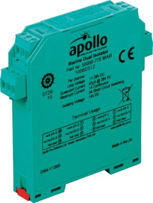 55000-770MAR - Apollo XP95 Marítimo calha DIN Isolador – dois canais [SIL2]