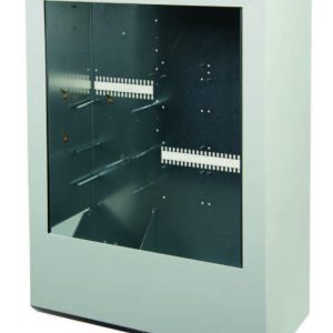 Caixa C2 para o sistema F1, tampa para máx. 192 LEDs de zona, espaço para máx. 18 loops / 72 linhas convencionais e 2 baterias 65 Ah / 12 V – B01425-00