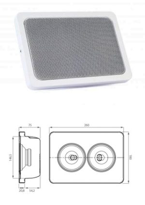 S05140-60 - SPEAK A/B, altifalante para montagem saliente ou embutida, EN 54-24