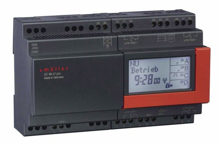 S01400-00 – Relógio principal SC 98.47 Pro com controlador horário e controlo de relógios secundários, montagem em calha DIN
