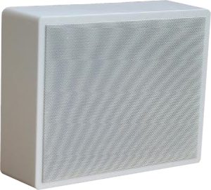 S05300-62 - SPEAK, altifalante de montagem saliente em parede ou teto para cablagem A/B, 2 x 6 W, 100 V, EN 54-24