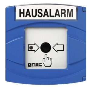 S01300-09 - botoneira manual „alarme interno“ em azul, DIN VDE V 0827-1, convencional, 2 contactos, sem LED