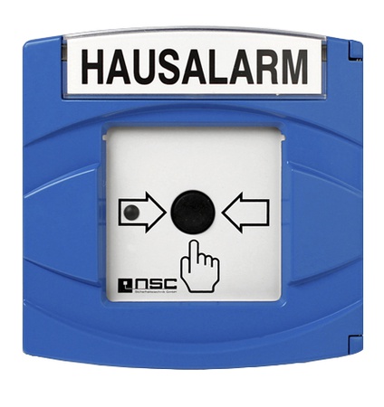 S01300-09 – botoneira manual „alarme interno“ em azul, DIN VDE V 0827-1, convencional, 2 contactos, sem LED