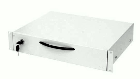 S06064-00 – 19″ – gaveta para documentação 2U com fecho com 2 Schlüsseln, cinzento-claro