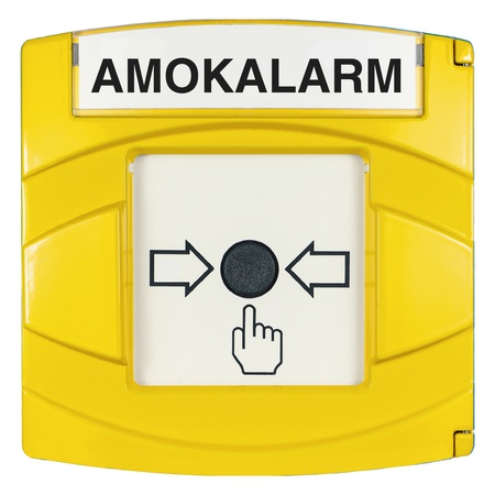 S01300-10 – botoneira manual „ameaça“ em amarelo, DIN VDE V 0827-1, convencional, 2 contactos, sem LED