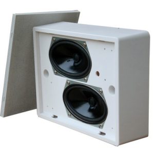 S05300-60 - SPEAK parede-/ teto altifalante de montagem saliente para cablagem A/B,2x6W,100V, certificado